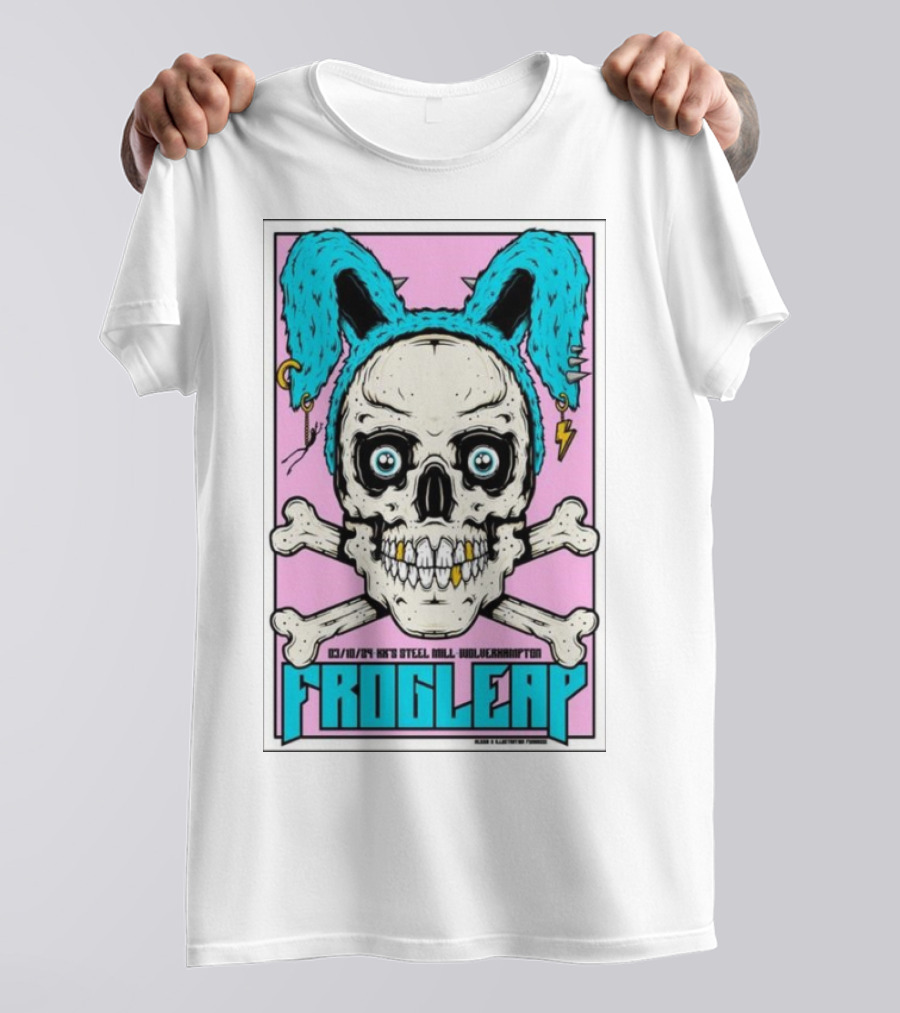 Frogleap Skull And Bones With Blue Hair Wolverhampton Concert October 3 T-Shirt