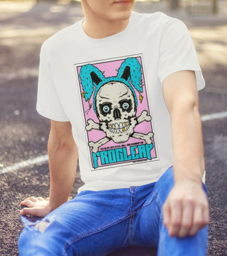 Frogleap Skull And Bones With Blue Hair Wolverhampton Concert October 3 T-Shirt