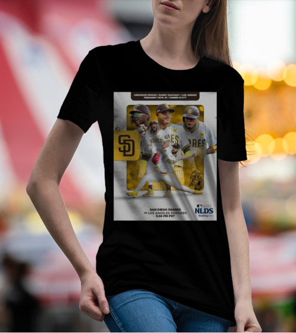 Jurickson Profar Manny Machado Luis Arraez Fernando Tatis Jr Tanner Scott San Diego Padres Vs Los Angeles Dodgers MLB 2024 NLDS 5:38 PM PST T-Shirt