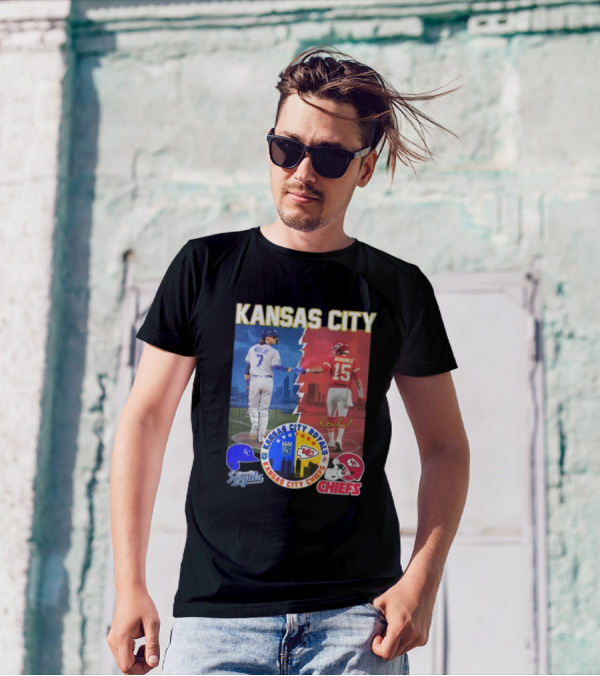 Kansas City Royals Witt Jr. And Chiefs Mahomes 2024 Signatures Championship Collaboration T-Shirt