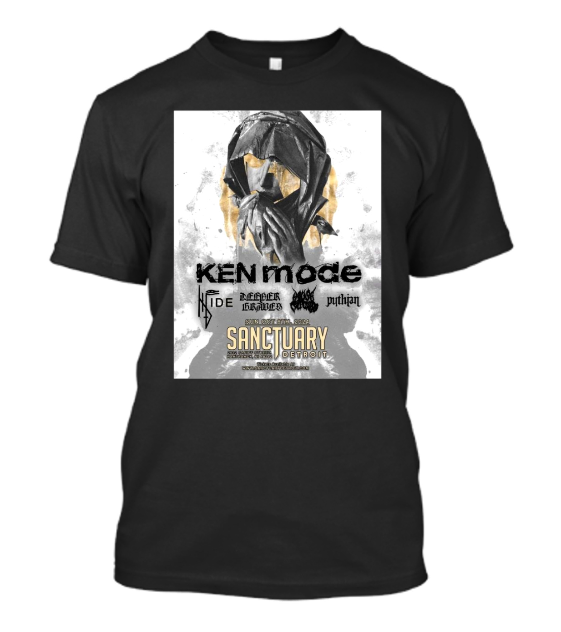 KEN Mode Hide Infernal Graves Pythian Sanctuary Detroit Sun Oct 6th 2024 Event T-Shirt