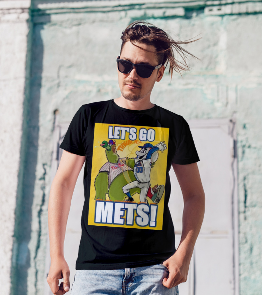 LET'S GO METS NEW YORK METS VS PHILADELPHIA PHILLIES MLB 2024 MASCOTS THWACK METS T-Shirt