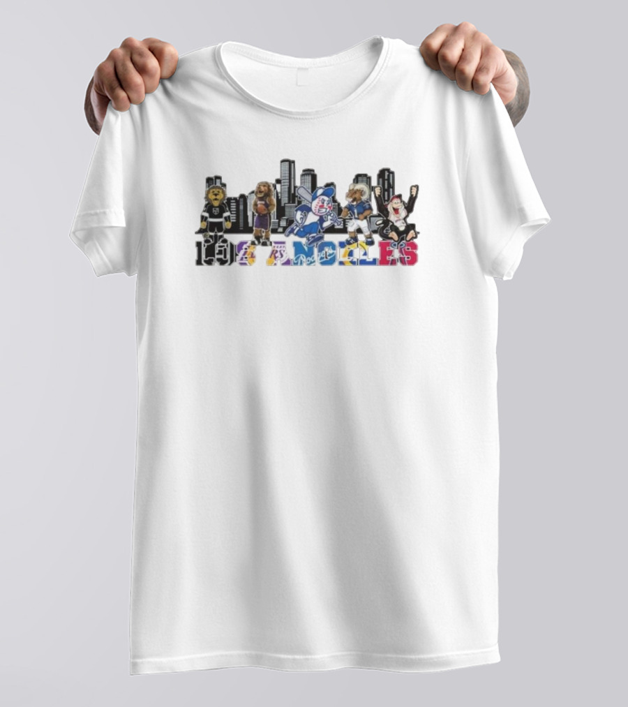 Los Angeles City Sports Mascots Cartoon Skyline T-Shirt