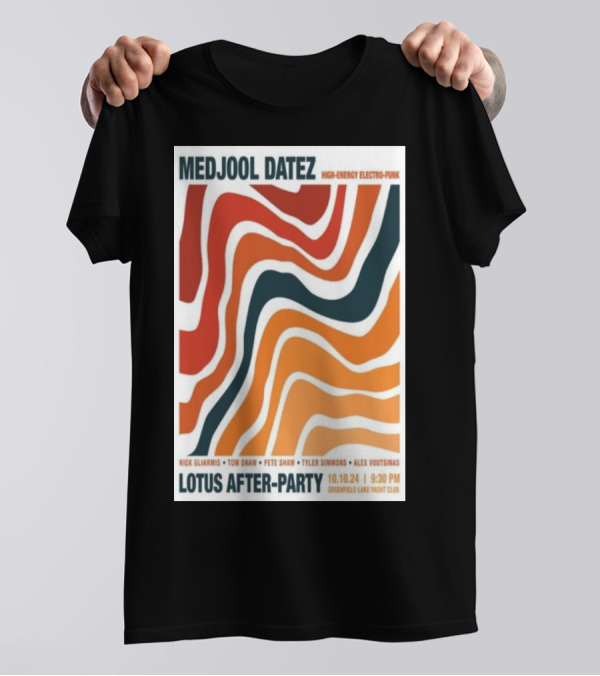 Medjool Datez High-Energy Electro-Funk Lotus After-Party October 10 2024 Wilmington NC Greenfield Lake Yacht Club T-Shirt