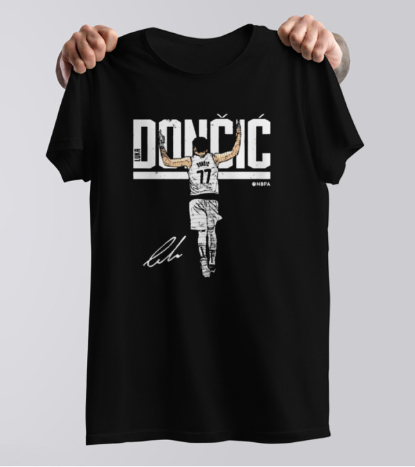 Luka Doncic 77 Dallas Mavericks NBPA Signature Basketball NBA T-Shirt