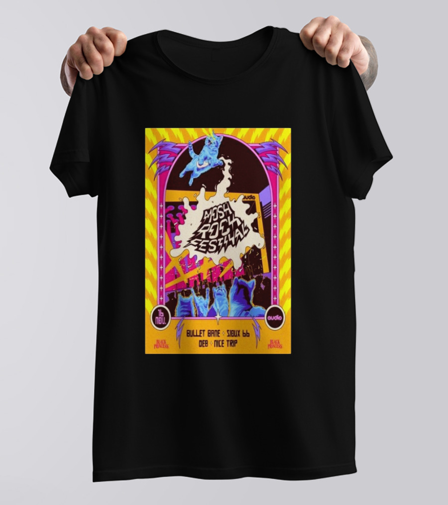 MOSH Rock Festival November 16th 2024 Bullet Bane Sioux 66 Deb Nice Trip Audio Event T-Shirt