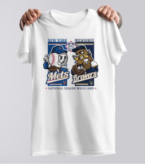 New York Mets Vs Milwaukee Brewers National League Wild Card 2024 Mascots T-Shirt