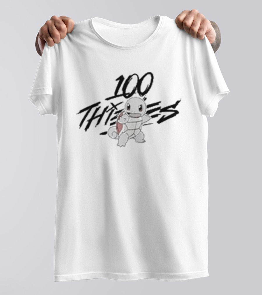 100 Thieves Squirtle Pokémon Go Fest 2024 Collaboration T-Shirt