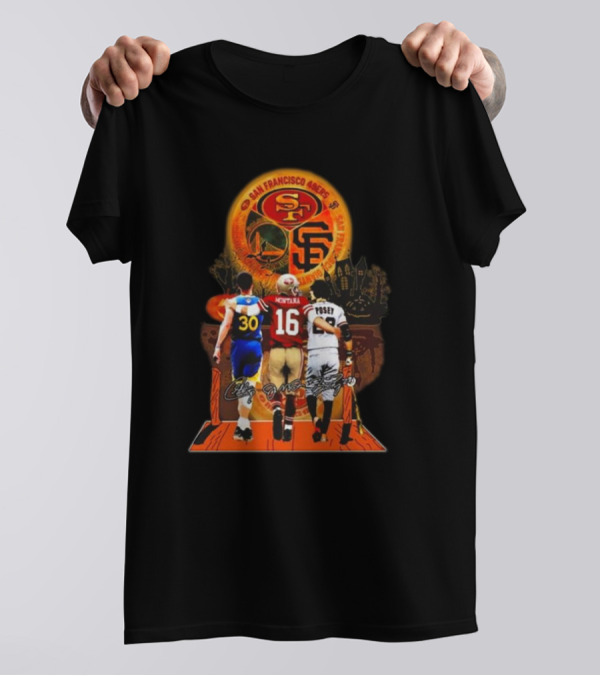 Halloween San Francisco 49ers SF Giants Golden State Warriors 2024 Curry Montana Posey T-Shirt