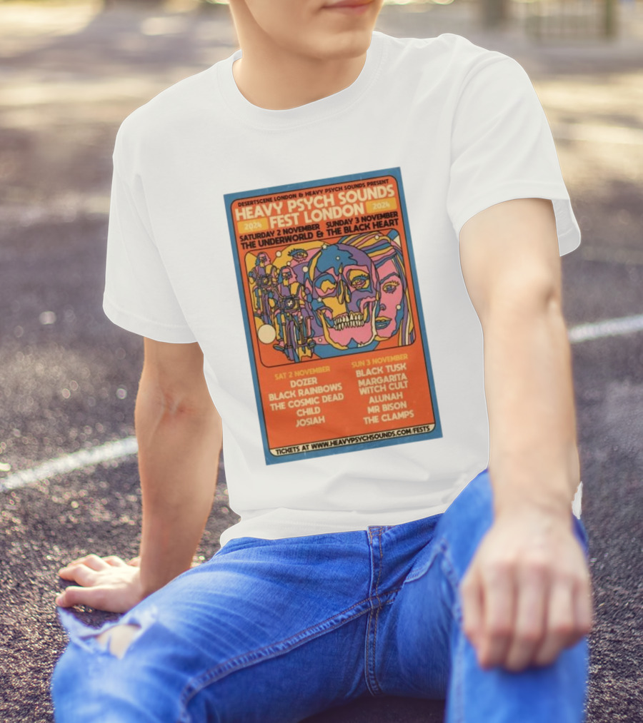 Heavy Psych Sounds Fest London The Underworld And The Black Heart Nov 2-3 2024 Dozer Black Tusk Margarita Live T-Shirt