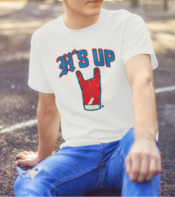 H’s Up Houston Football Hand Gesture T-Shirt