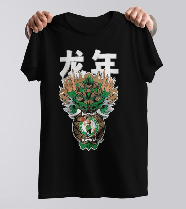 Hyperfly Heather Black Boston Celtics Year Of The Dragon Lunar New Year Collection 龙年 T-Shirt