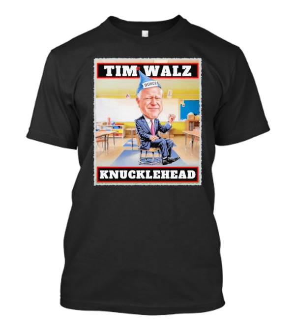 Tim Walz Knucklehead Dunce Classroom Scene T-Shirt