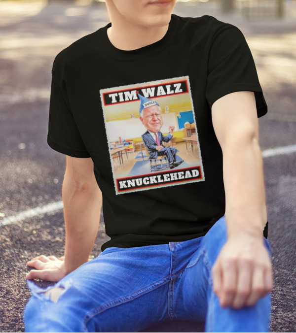 Tim Walz Knucklehead Dunce Classroom Scene T-Shirt