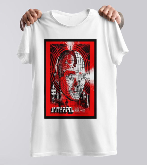 Interpol Buenos Aires Luna Park Jun 2 2024 Robot Grid T-Shirt
