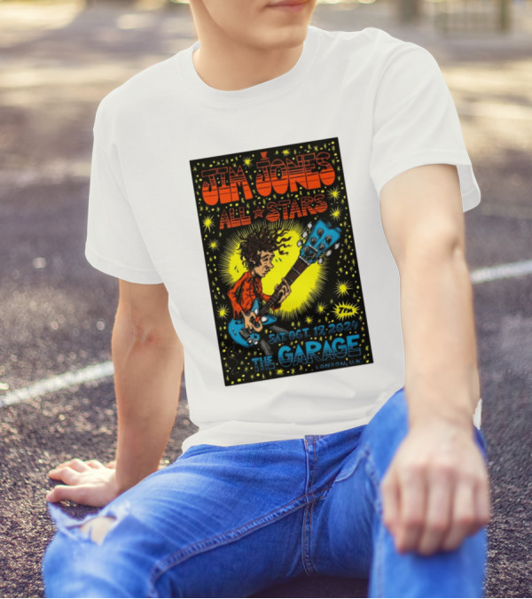 Jim Jones All Stars Live At The Garage London UK Oct 19 2024 Concert Poster With Guitarist T-Shirt