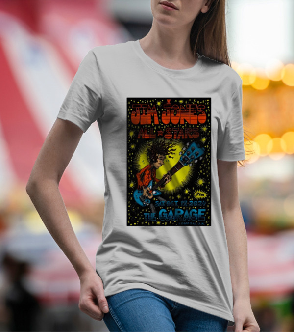 Jim Jones All Stars Live At The Garage London UK Oct 19 2024 Concert Poster With Guitarist T-Shirt