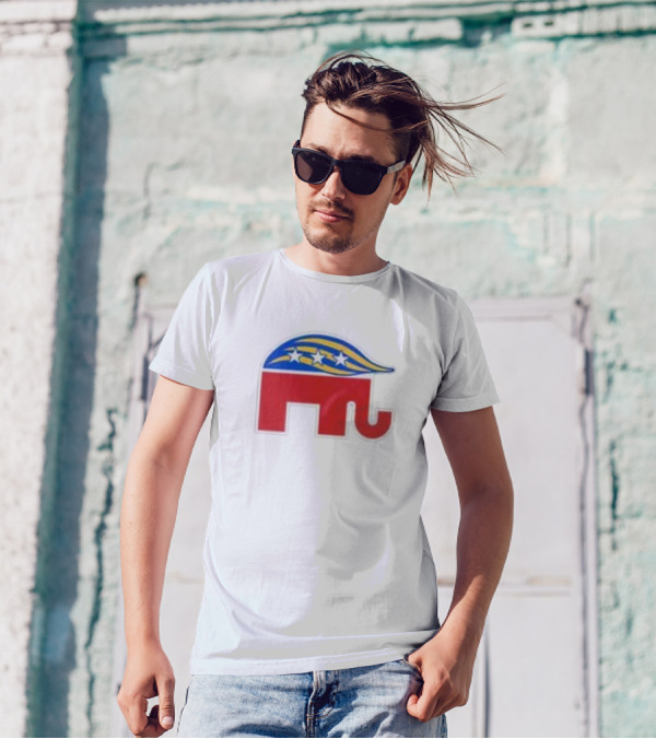 Klug And Co. Trump Hair Republican Elephant Stars T-Shirt