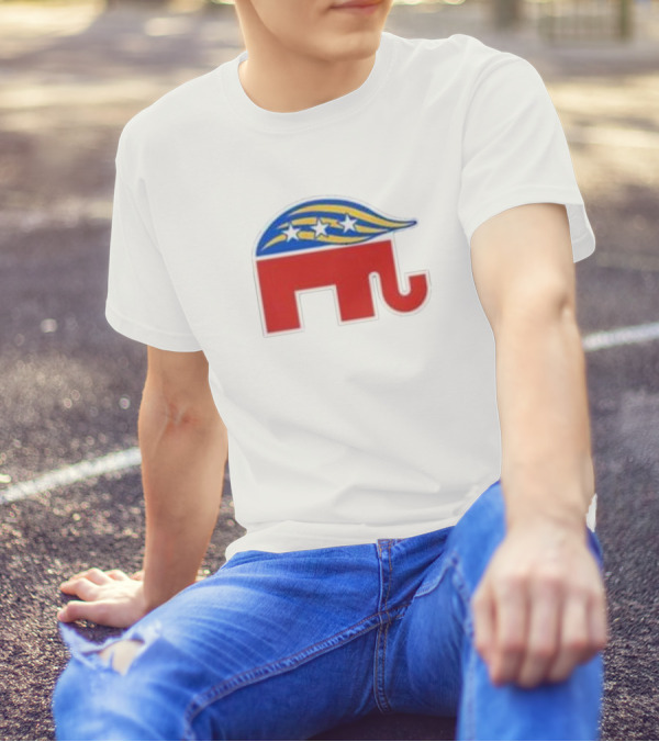 Klug And Co. Trump Hair Republican Elephant Stars T-Shirt