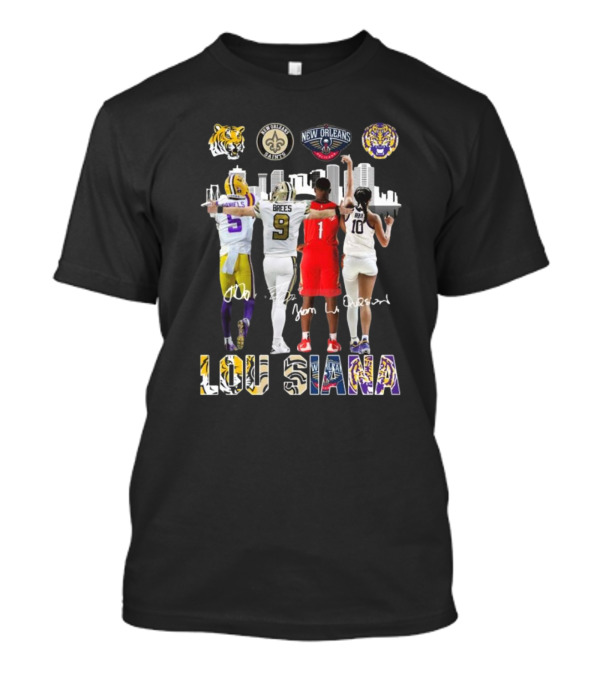 Louisiana LSU Tigers New Orleans Pelicans Saints City Champions Lou Siana Signatures T-Shirt