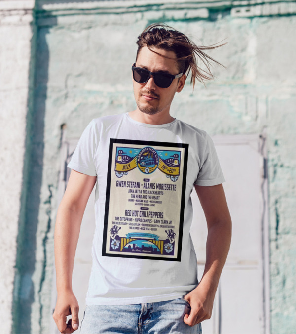 Minnesota Yacht Club Festival July 19-20 2024 St. Paul MN Gwen Stefani Alanis Morissette Red Hot Chili Peppers Music Event T-Shirt