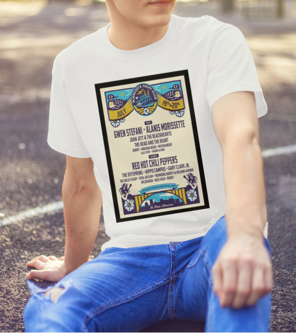 Minnesota Yacht Club Festival July 19-20 2024 St. Paul MN Gwen Stefani Alanis Morissette Red Hot Chili Peppers Music Event T-Shirt