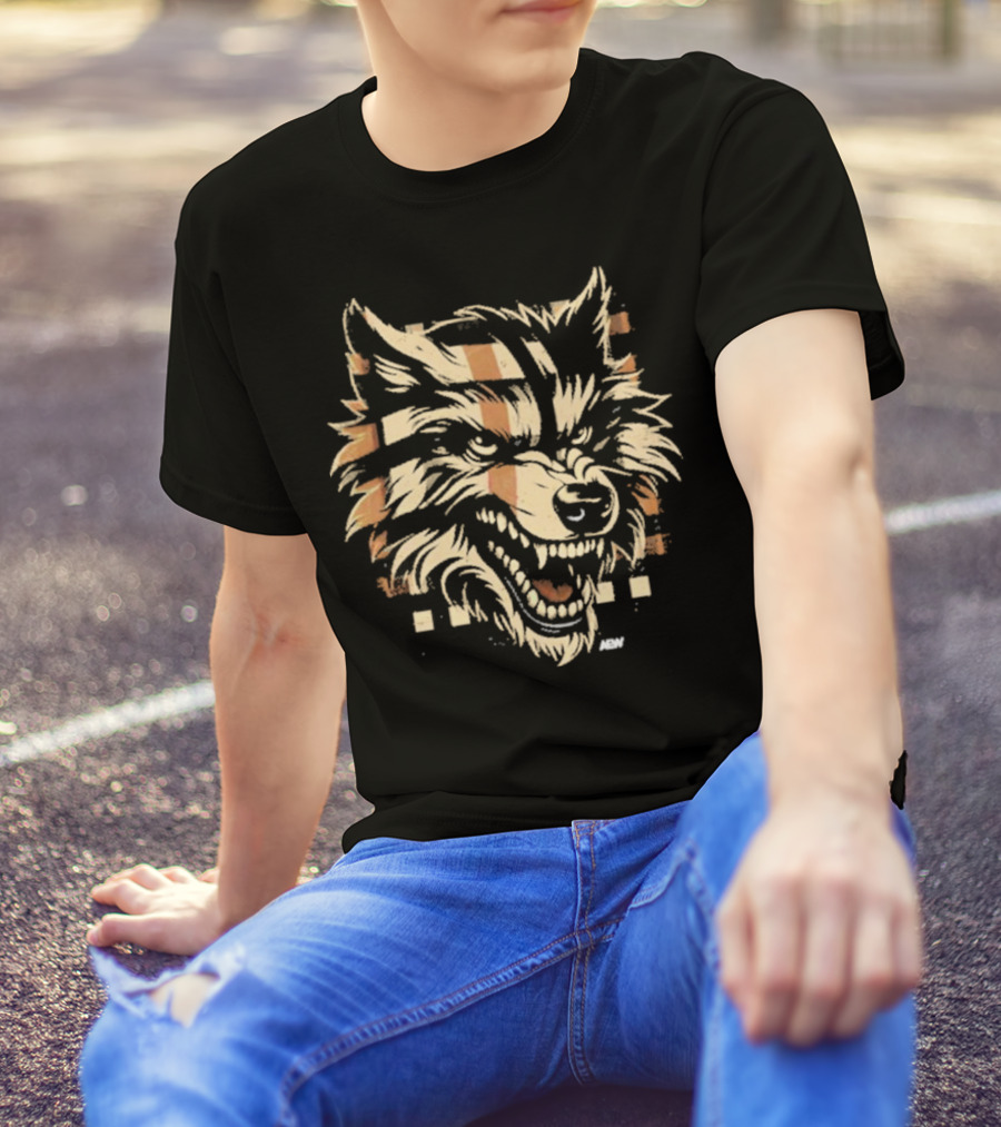 Mjf Lone Wolf NEU Wolf Head Vintage Checkered T-Shirt
