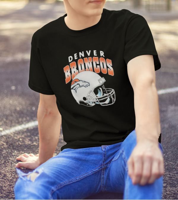 Denver Broncos Helmet NFL Logo Team Spirit T-Shirt