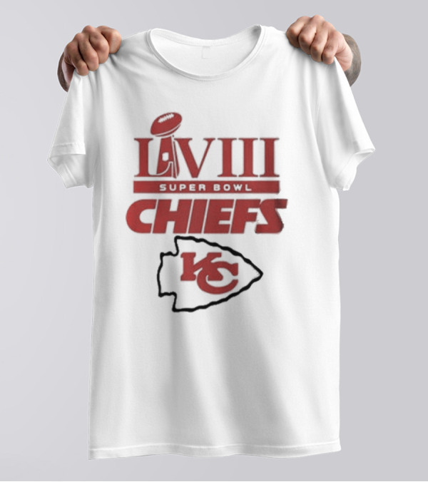 Super Bowl LVIII Kansas City Chiefs KC Arrowhead Logo T-Shirt