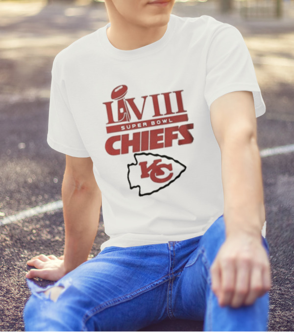 Super Bowl LVIII Kansas City Chiefs KC Arrowhead Logo T-Shirt