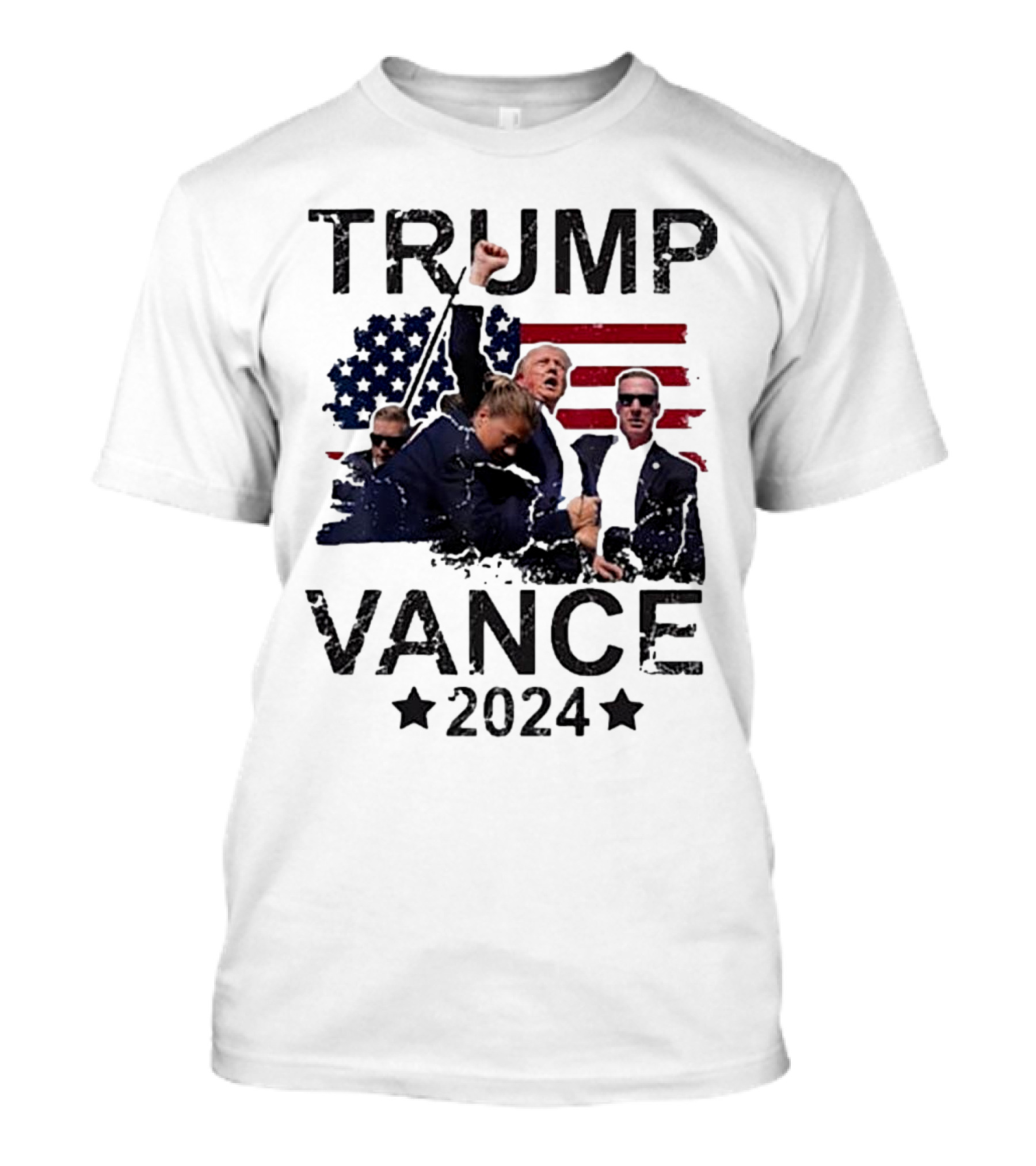 Trump Vance 2024 American Flag Campaign T-Shirt