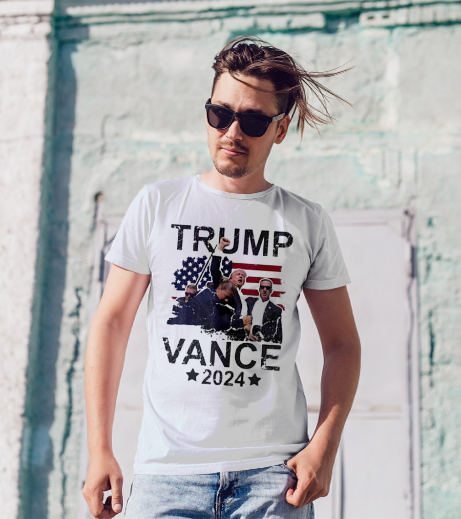 Trump Vance 2024 American Flag Campaign T-Shirt