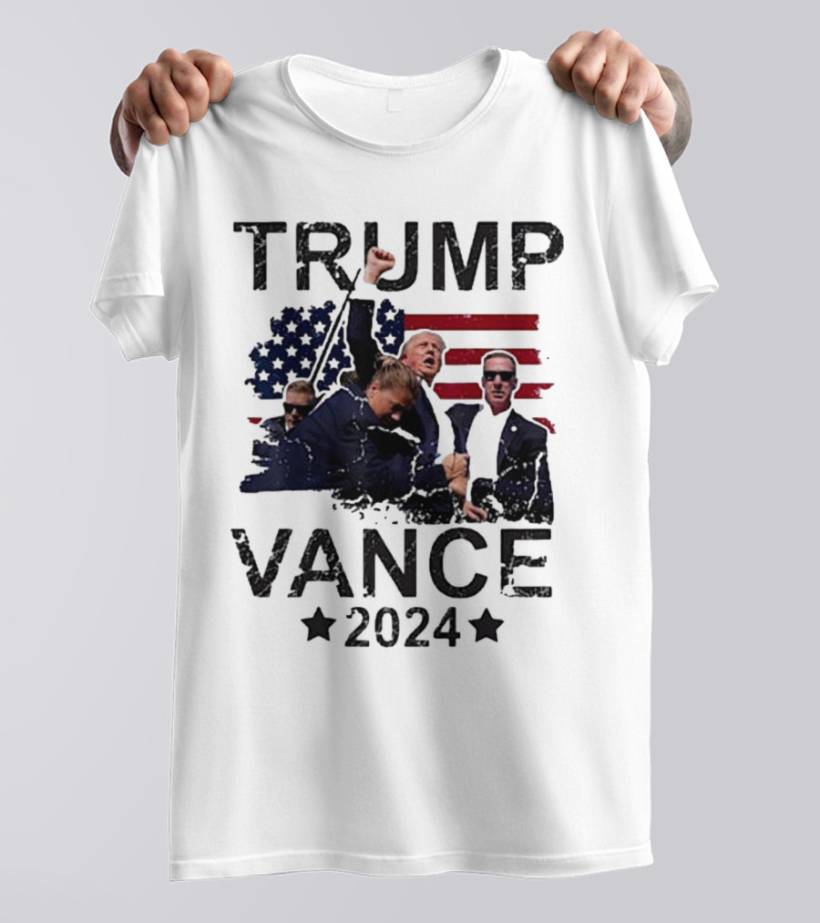Trump Vance 2024 American Flag Campaign T-Shirt