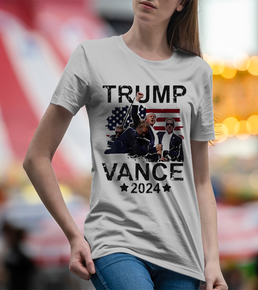 Trump Vance 2024 American Flag Campaign T-Shirt