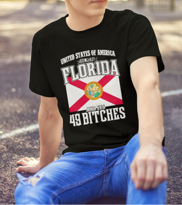 United States Of America You Mean Florida And Its 49 Bitches Flag T-Shirt