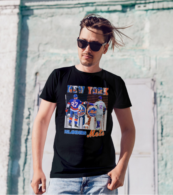 New York Islanders Mets Anders Lee Francisco Lindor Collaboration T-Shirt