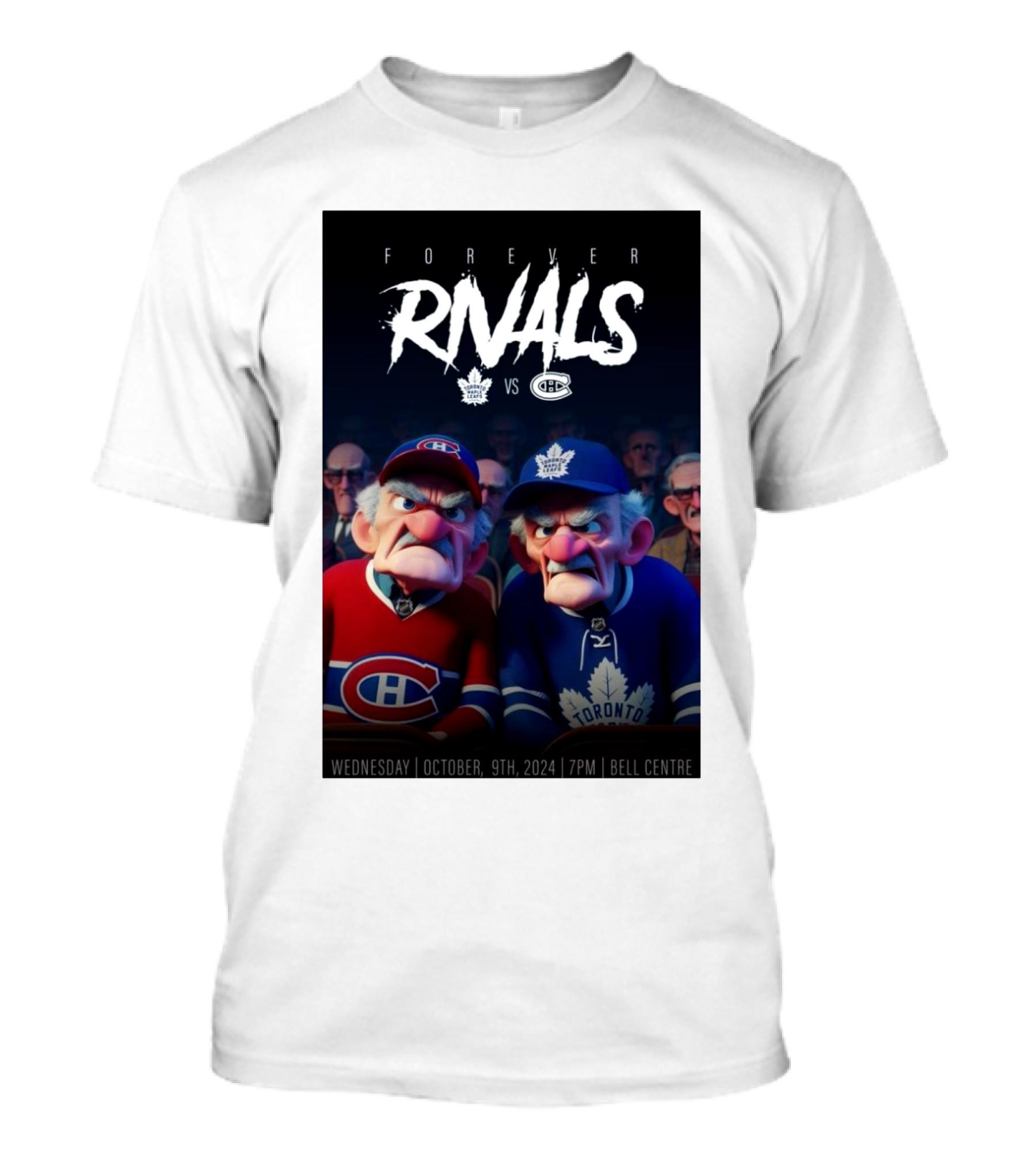 Forever Rivals Toronto Maple Leafs Vs Montreal Canadiens October 9th 2024 Bell Centre T-Shirt