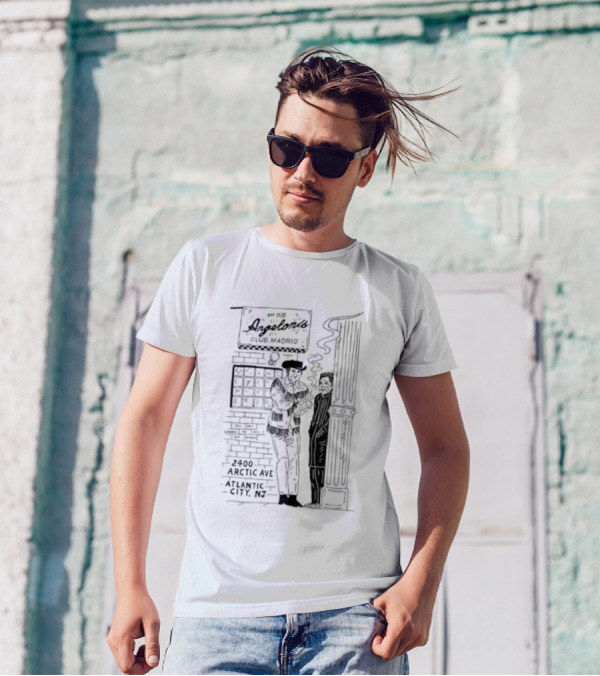 Angelonis Club Madrid Atlantic City NJ 2400 Arctic Ave Sketch T-Shirt