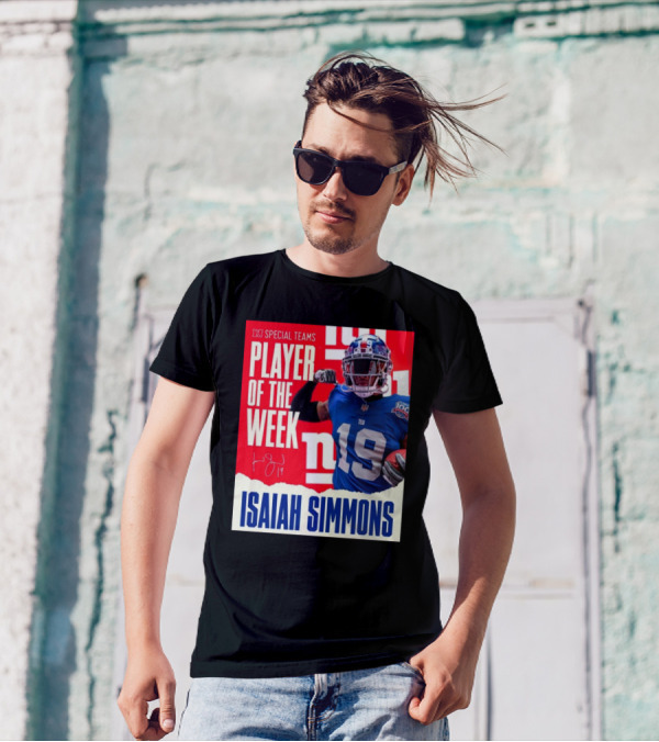 NFC Special Teams Player Of The Week Isaiah Simmons New York Giants Signature T-Shirt
