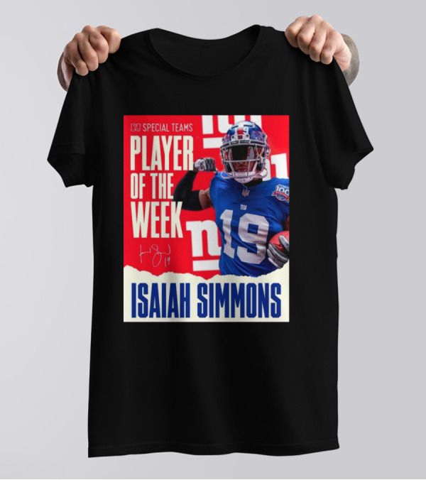 NFC Special Teams Player Of The Week Isaiah Simmons New York Giants Signature T-Shirt