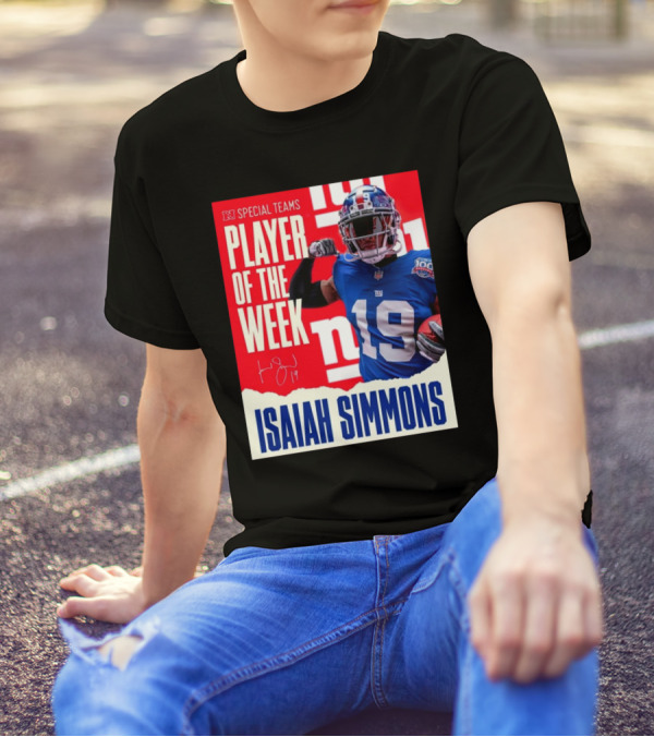 NFC Special Teams Player Of The Week Isaiah Simmons New York Giants Signature T-Shirt