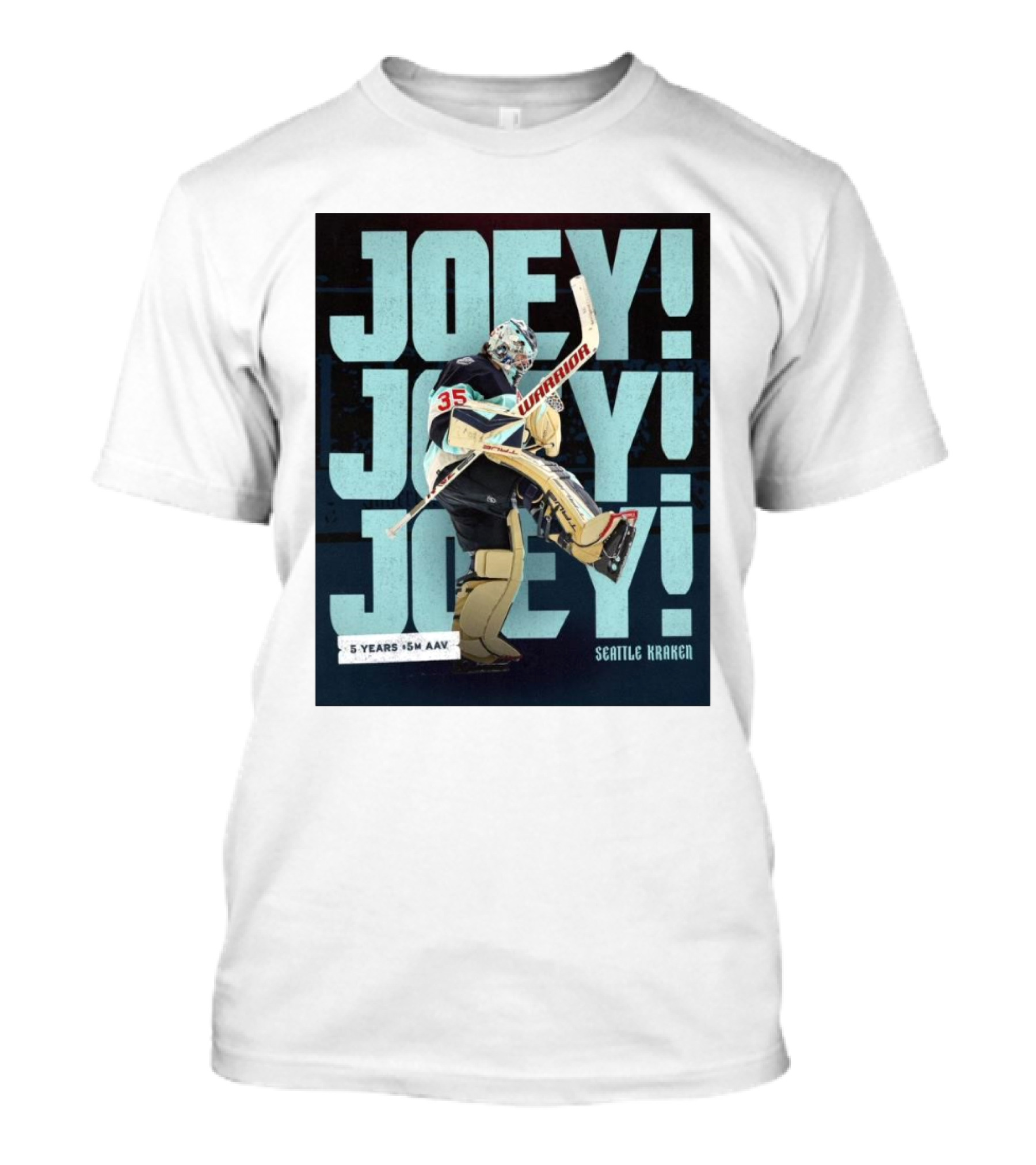 Joey Daccord Seattle Kraken Warrior 5 Years $5M AAV T-Shirt