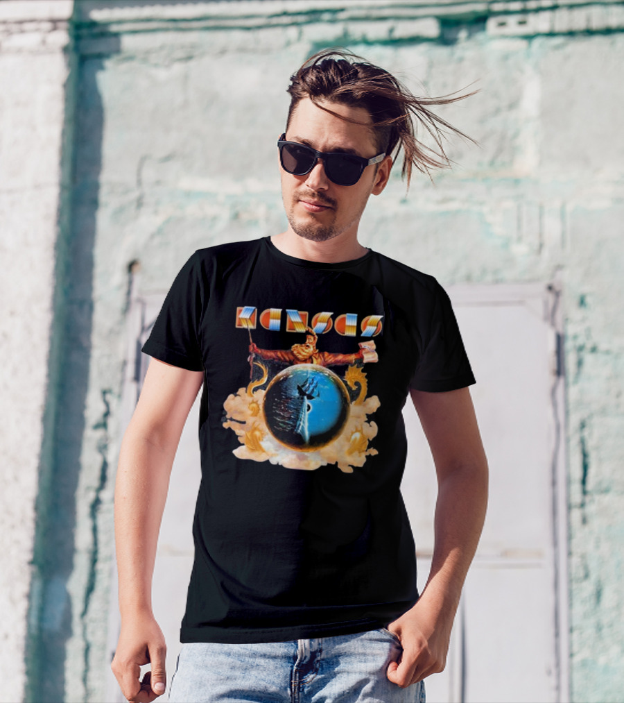 Kansas John Brown Nautical Ship In Storm Cloud Background T-Shirt