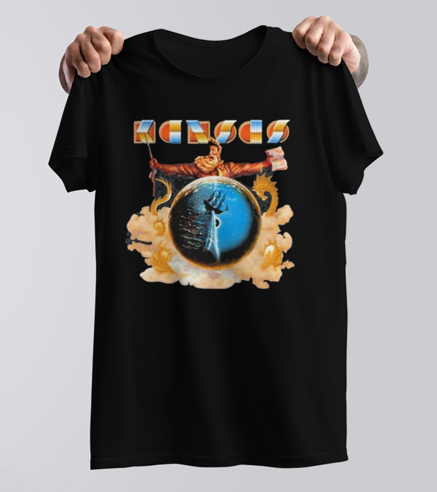 Kansas John Brown Nautical Ship In Storm Cloud Background T-Shirt