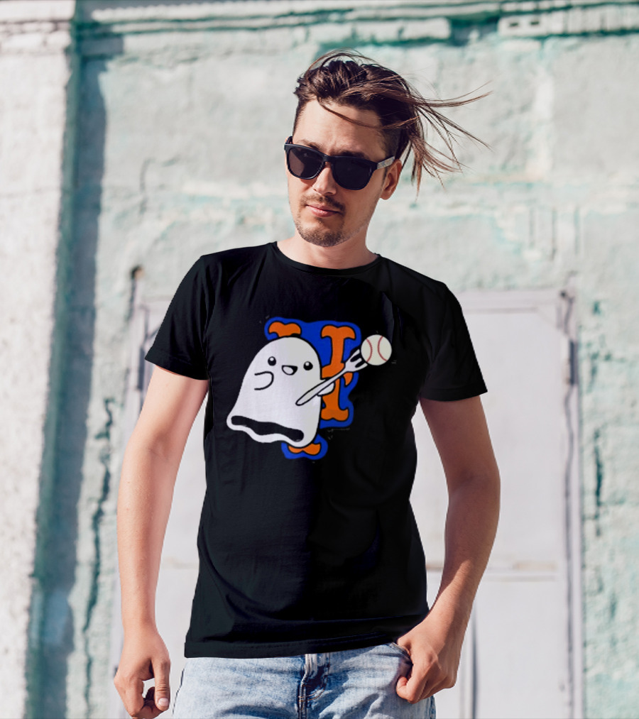 New York Mets Halloween 2024 Baby Ghost Baseball T-Shirt