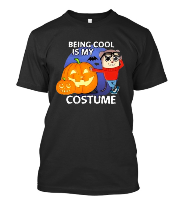 Maxdesignpro Being Cool Is My Costume Halloween 2024 Pumpkin Character With Glasses And Bats T-Shirt