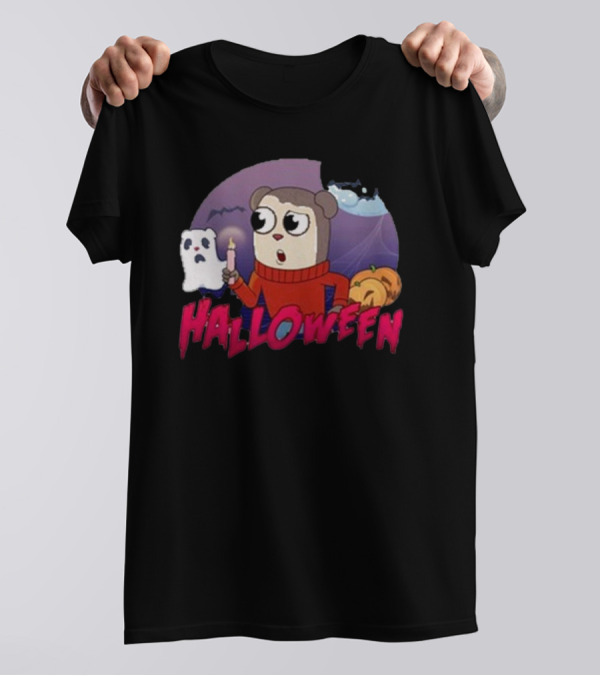 Maxdesignpro Halloween Jimmy 2024 Cartoon Ghost Candle Scene T-Shirt