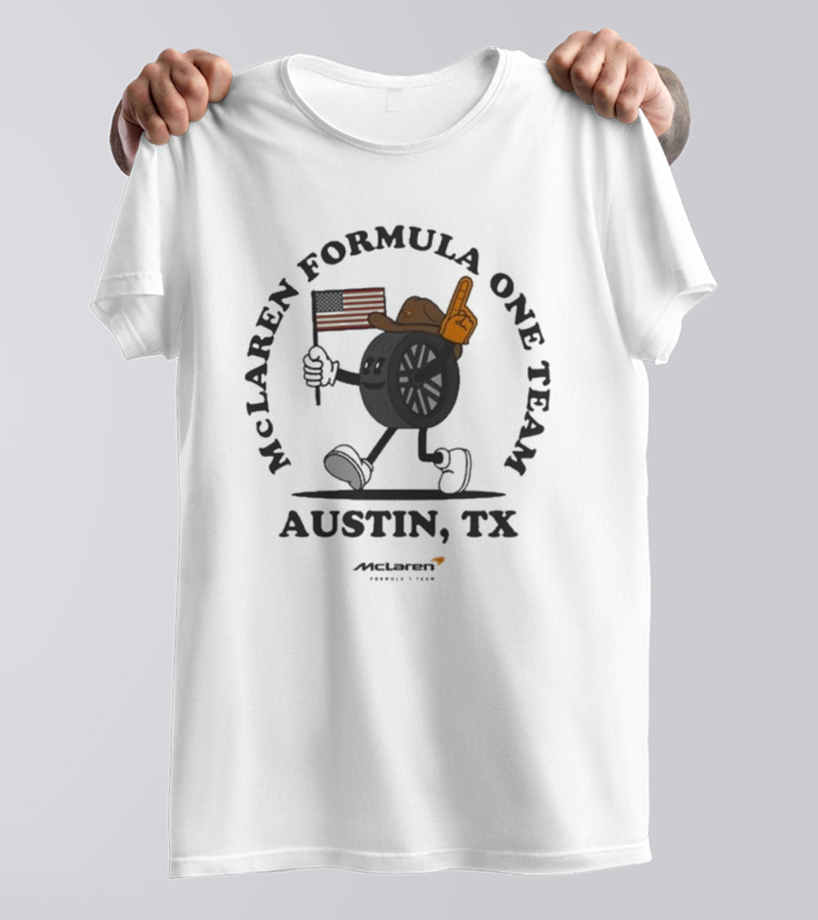 Mclaren Formula One Team 24 Austin TX Racing Wheel Flag Foamy T-Shirt