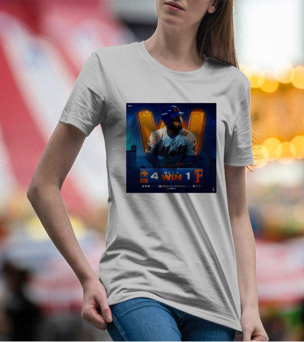 Mets 4 Win 1 Phillies NLDS 2024 Game 4 New York Victory T-Shirt
