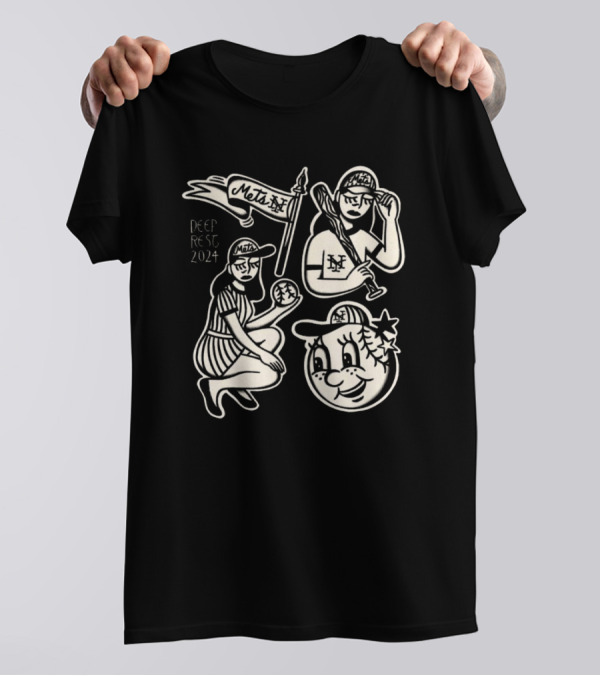 New York Mets Deep Rest 2024 Baseball Players And Mr. Met T-Shirt